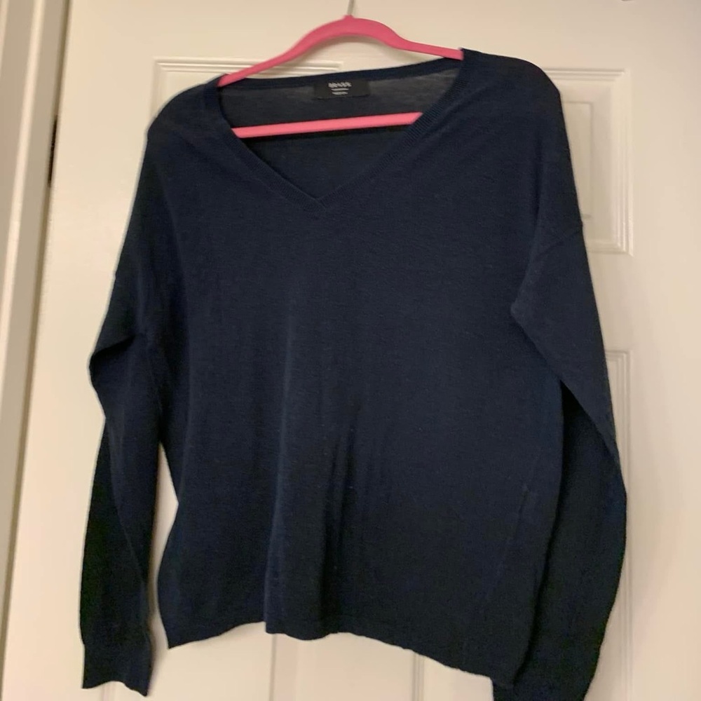 Classic Navy V-Neck Sweater